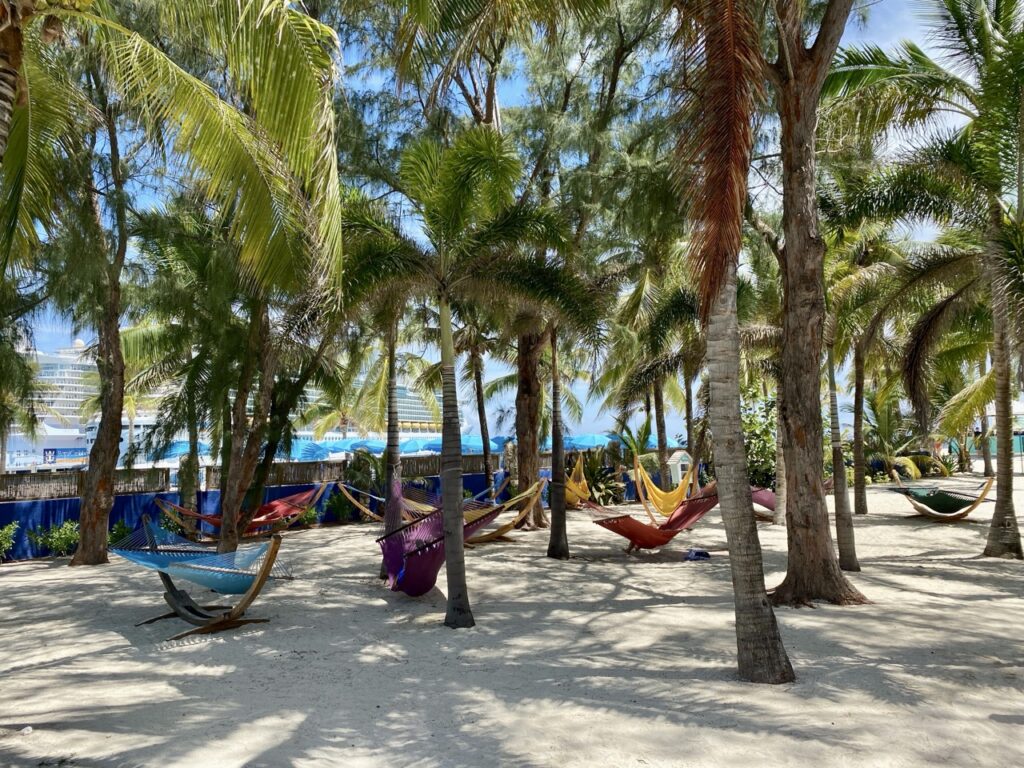 Hammocks on the island of CocoCay