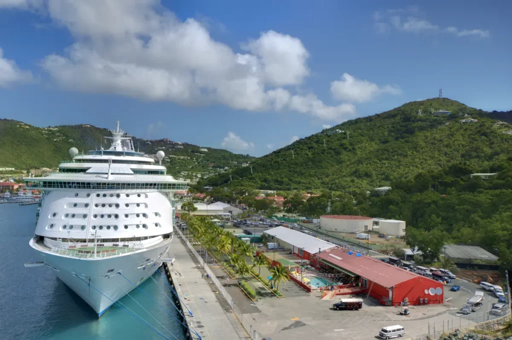 Cruise ship docked in St. Thomas, Virgin Islands