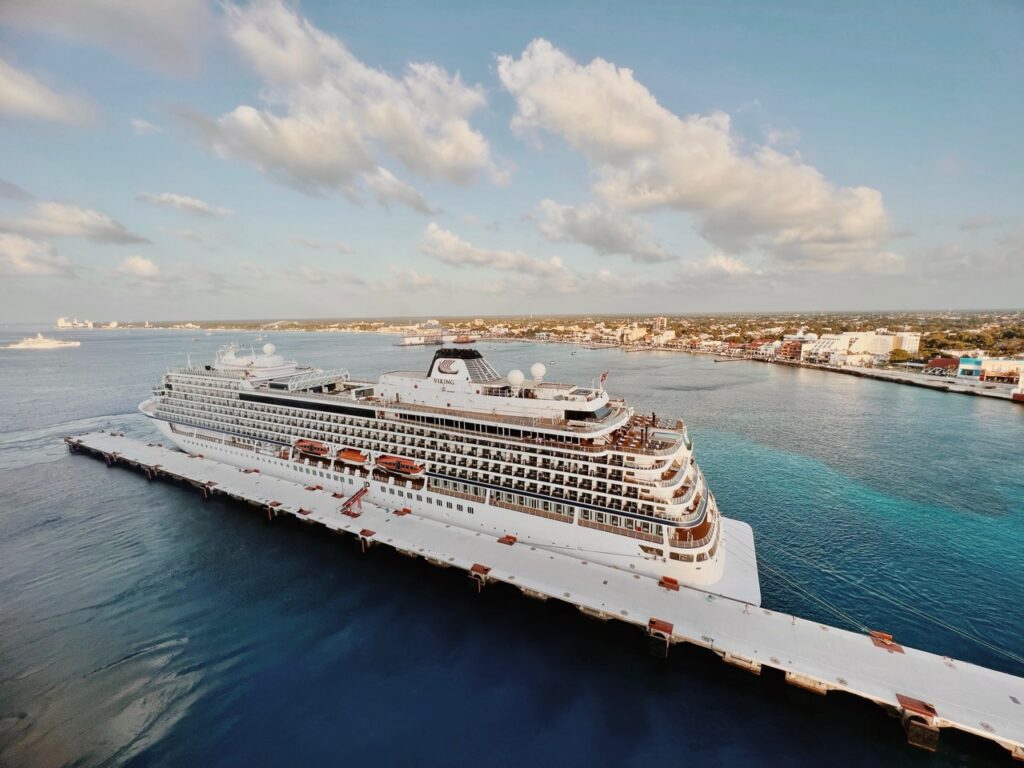 Viking cruise ship docked in Cozumel, Mexico