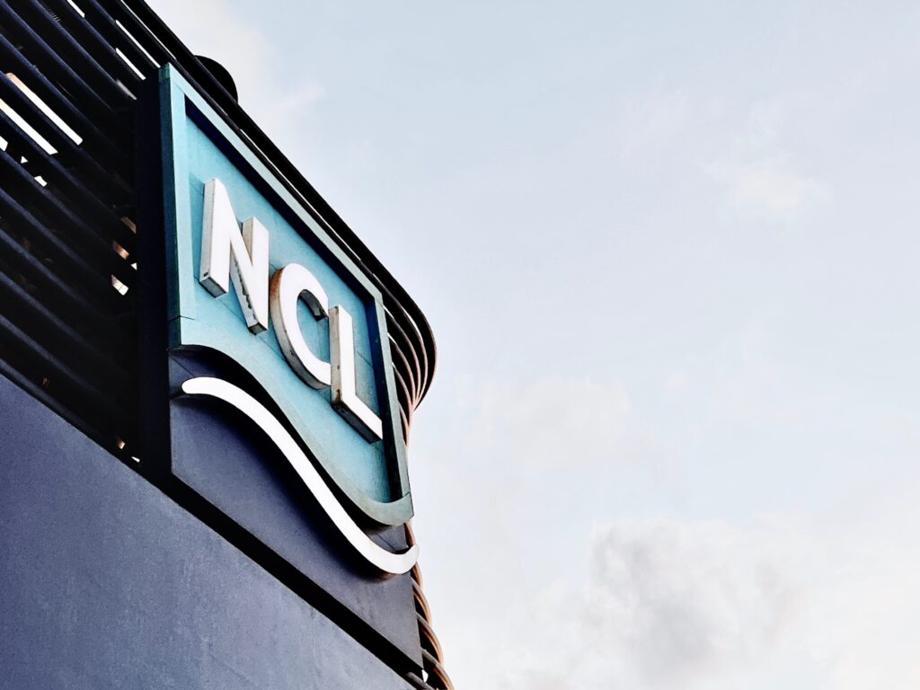 NCL sign on a cruise ship