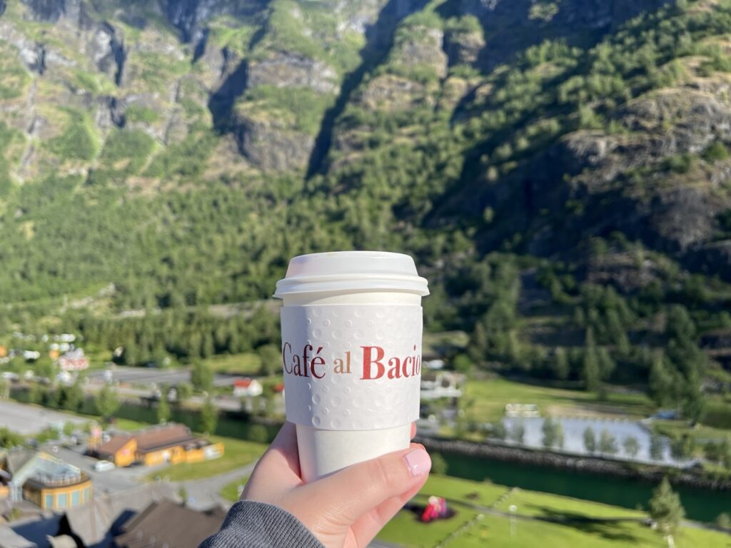 Cafe al Bacio cup of coffee on a Celebrity cruise