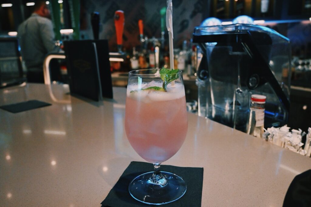 Fruity cocktail on a Celebrity cruise