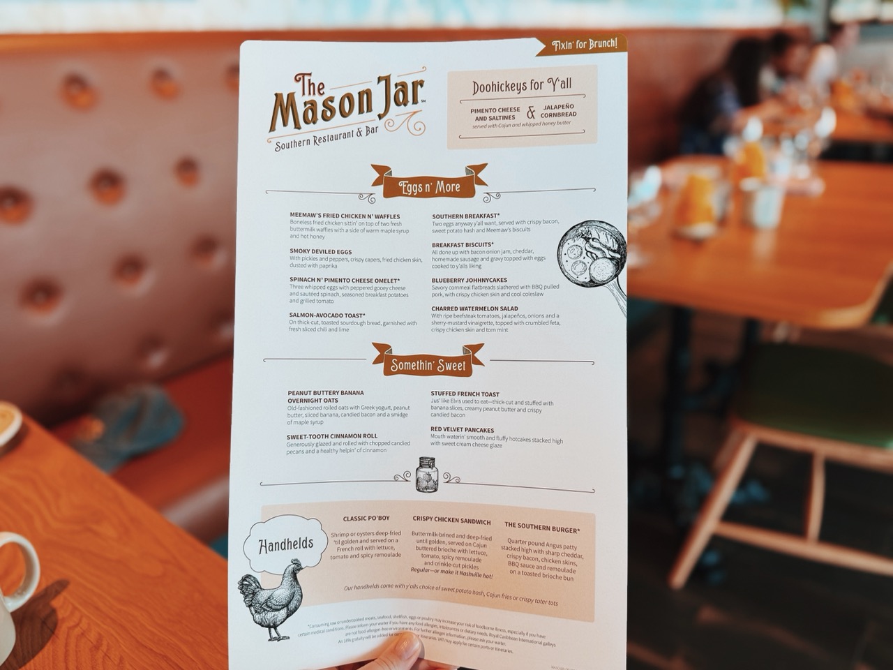 Royal Caribbean Mason Jar Brunch Menu