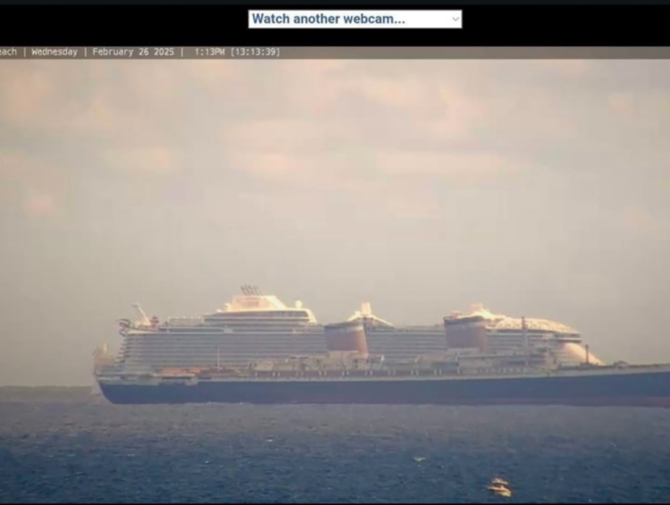 Utopia of the Seas and SS United States Sail Side by Side