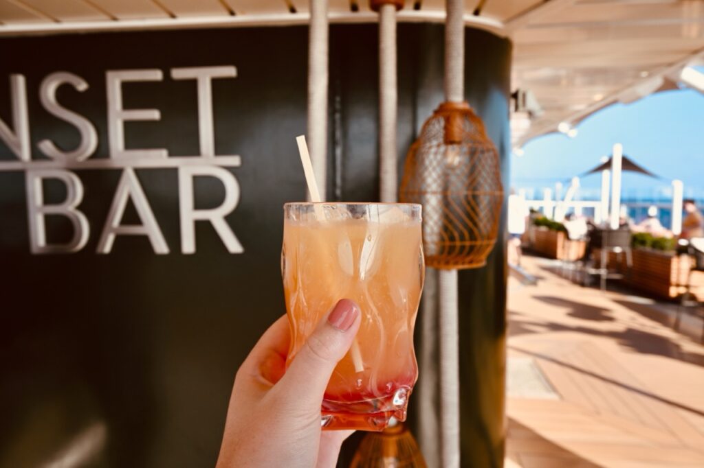 Sunset Bar cocktail on a Celebrity cruise