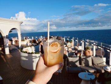 Fruity cocktail at the Sunset Bar on a Celebrity cruise