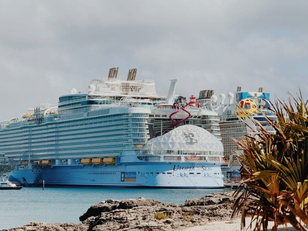 Utopia of the Seas docked in CocoCay