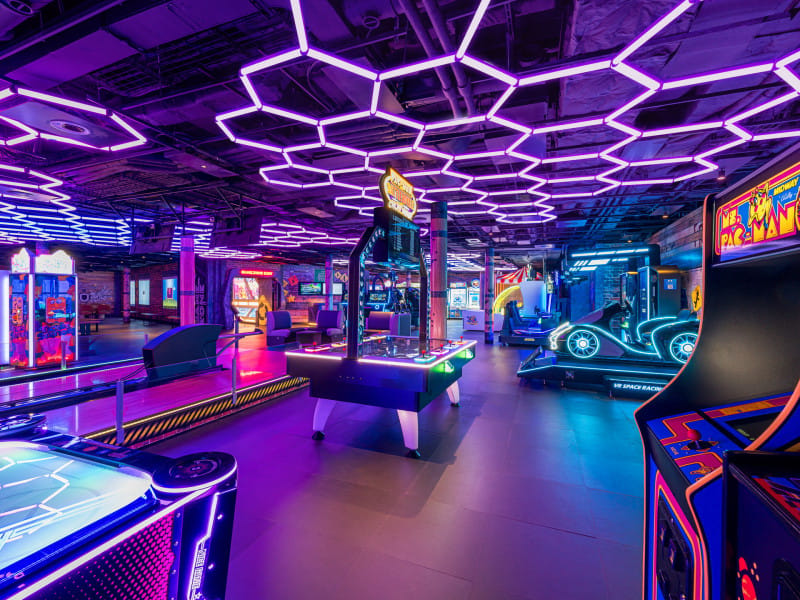 The Aqua Game Zone reimagines NCL’s beloved Galaxy Pavilion, providing entertainment for all ages with a mix of retro arcade games, immersive virtual reality challenges, and interactive gaming experiences