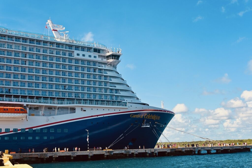 Carnival Celebration docked in Costa Maya, Mexico