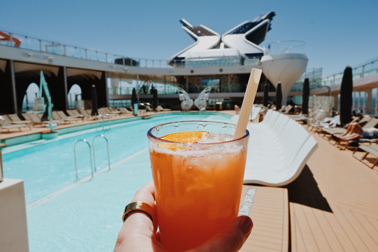 Celebrity Cruises Drink on Pool Deck