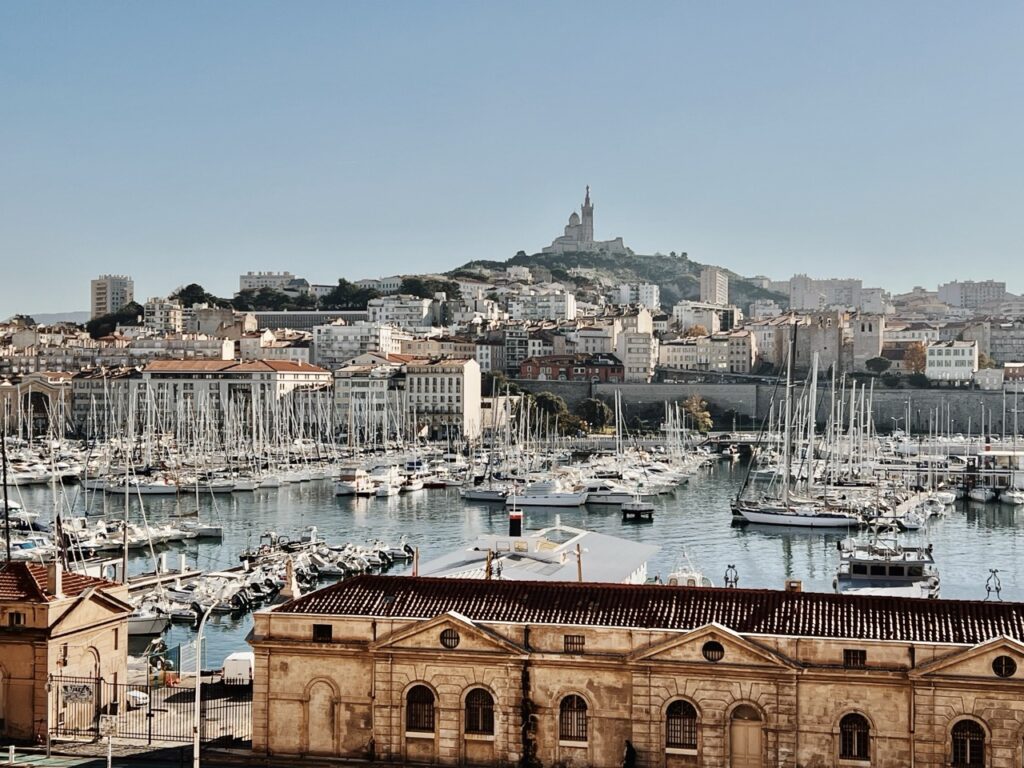Marseille, France harbor with many small ships