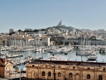 Marseille, France harbor with many small ships