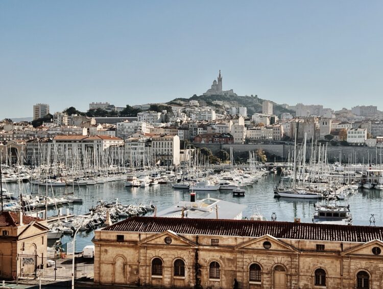 Marseille, France harbor with many small ships