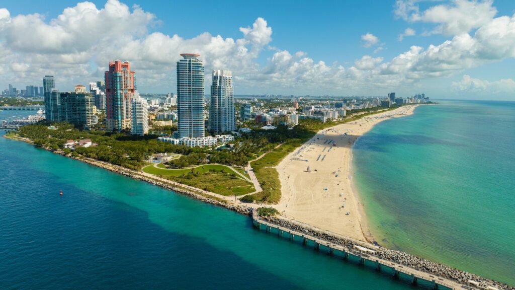 Cruising away from Miami, Florida