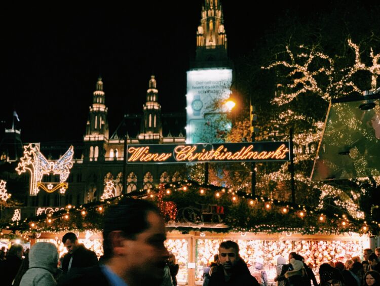 European Christmas market in Vienna, Austria