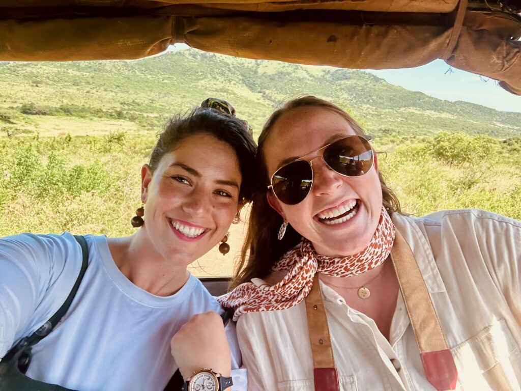 Allie and Rosina take a selfie together during an African safari excursion