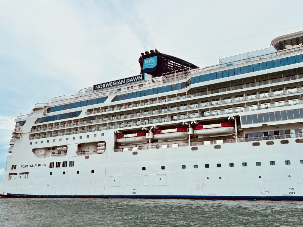 Norwegian Dawn docked in Madagascar during African cruise