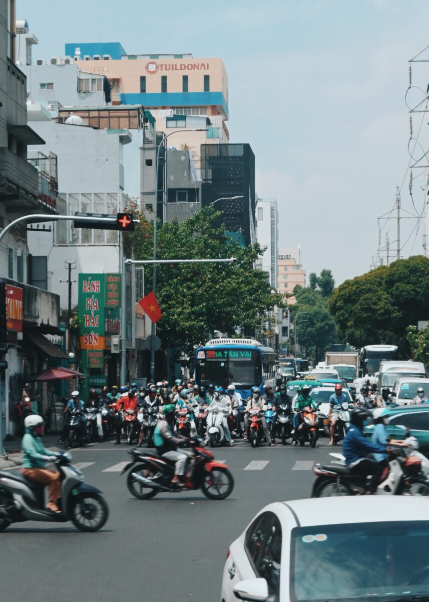 Scooters and traffic in Ho Chi Minh City in Vietnam