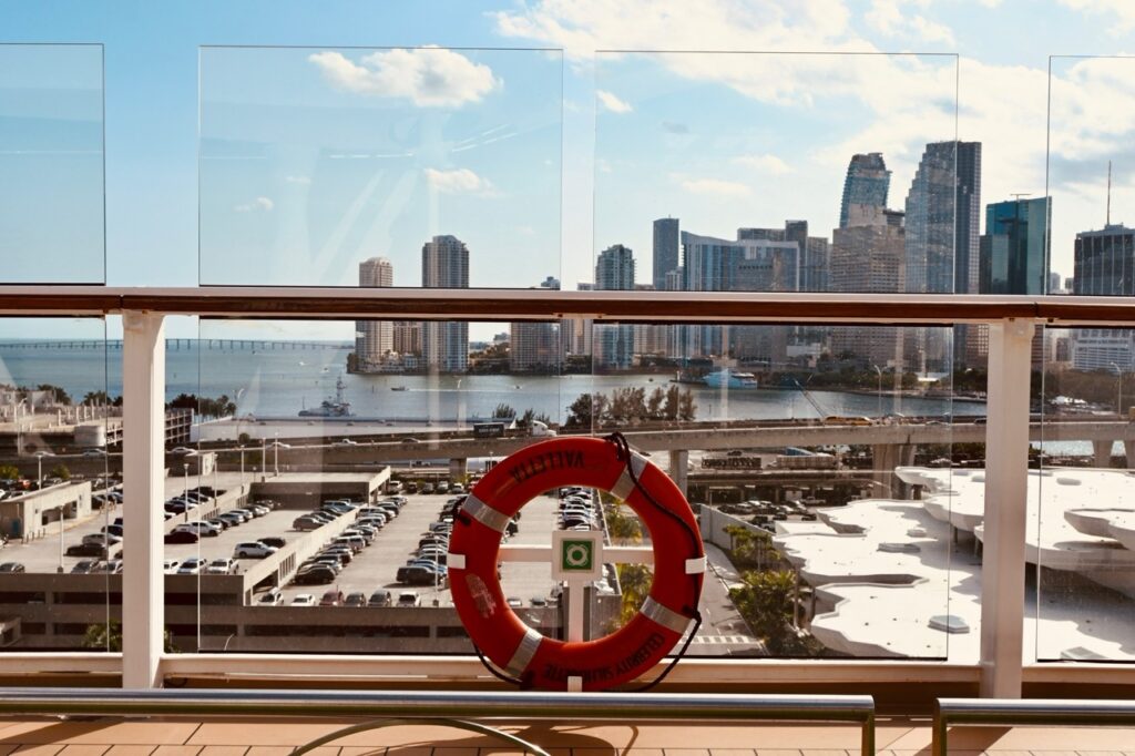 Celebrity Silhouette overlooking Miami skyline