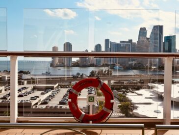 Celebrity Silhouette overlooking Miami skyline