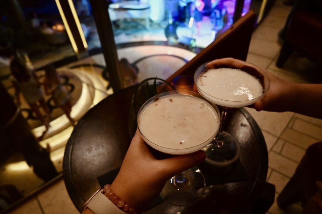 Two martinis at the Martini Bar on Celebrity Silhouette