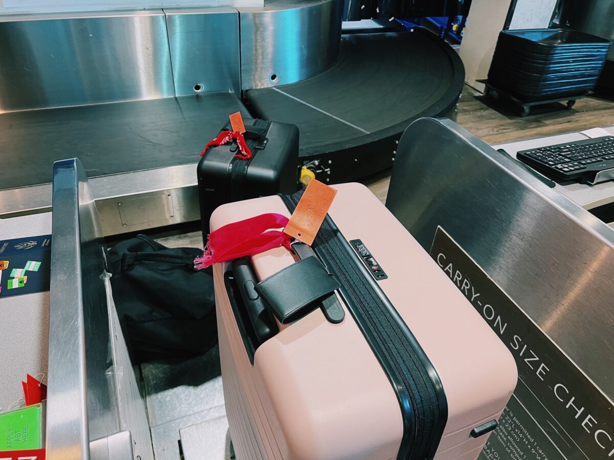 Away Luggage checked at airport