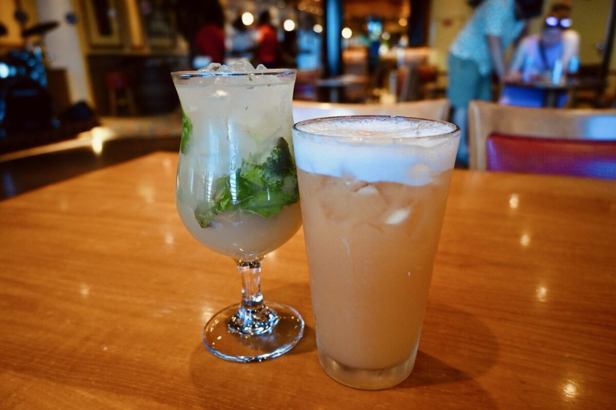Two cocktails from a bar on a Carnival cruise
