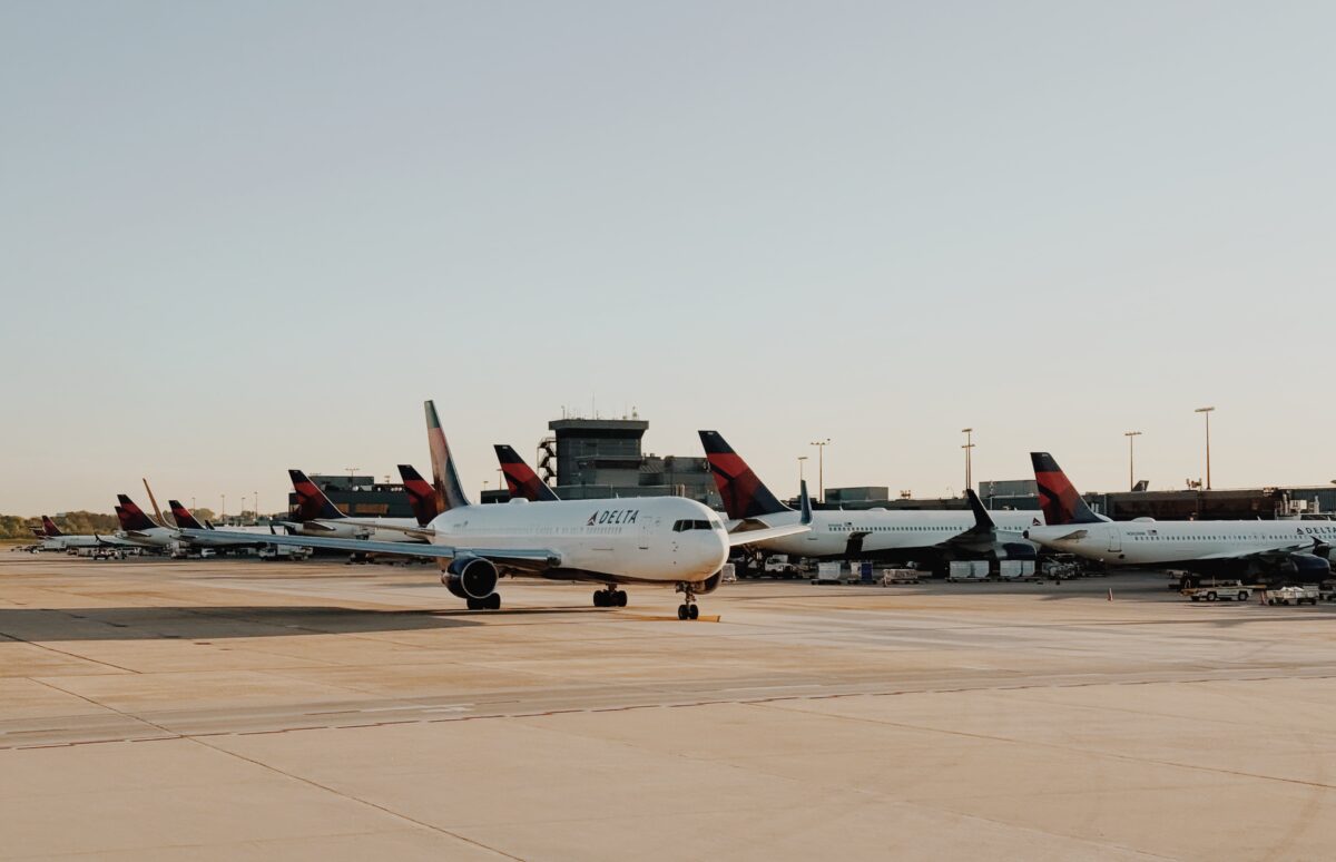 Delta Air Lines plane in Atlanta, Georgia airport