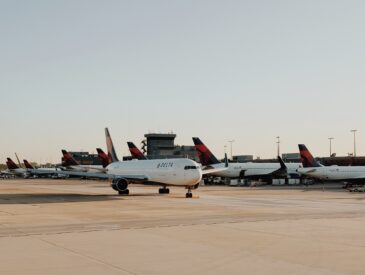 Delta Air Lines plane in Atlanta, Georgia airport