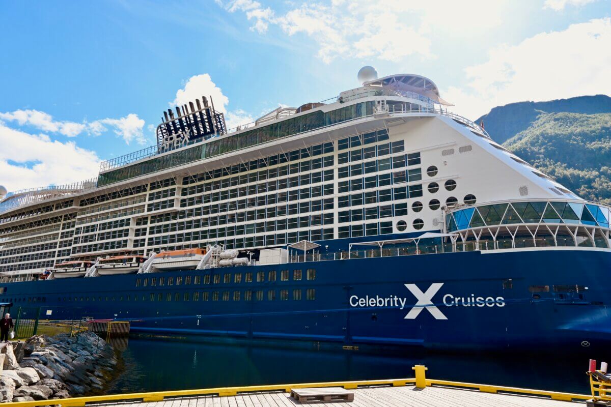 Celebrity Apex docked in Flam, Norway