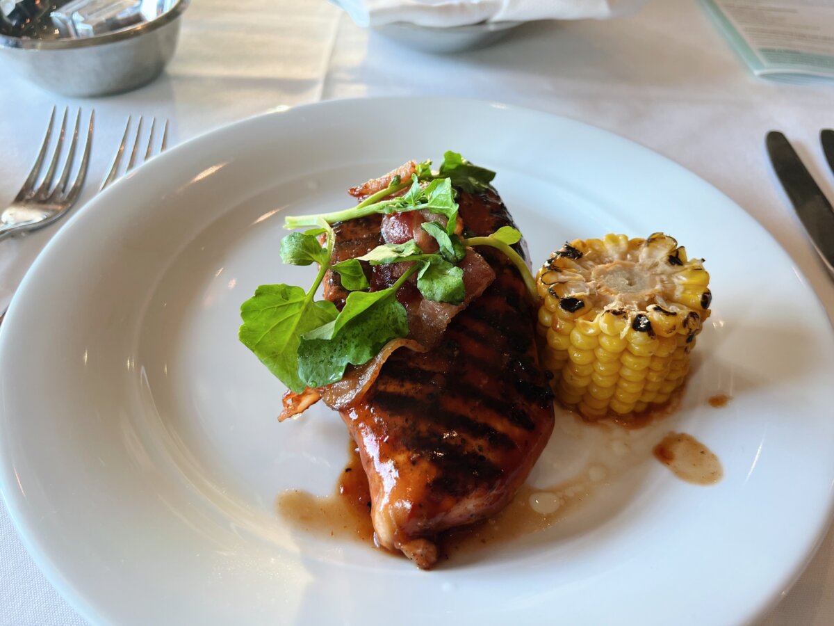 Chicken and corn on a Norwegian Cruise Line ship