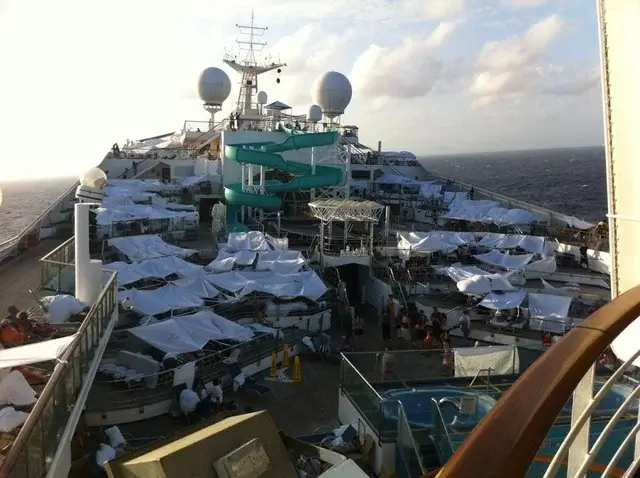 Tents on the Carnival poop cruise
