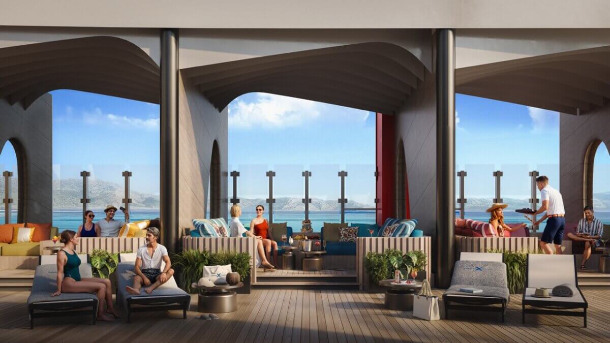 Celebrity Xcel Pool Club Cabanas rendering