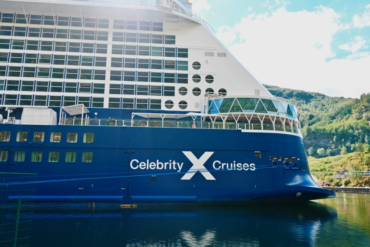 Celebrity Apex docked in Flam, Norway
