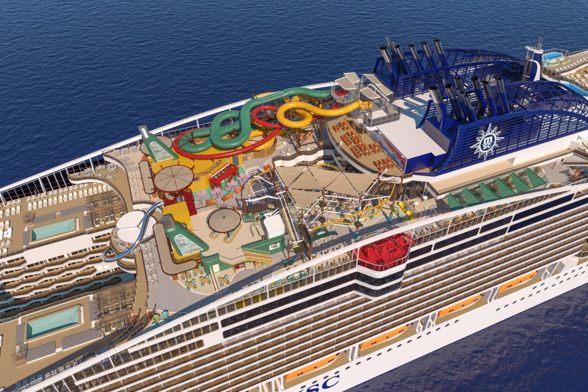 MSC Cruises ship from above