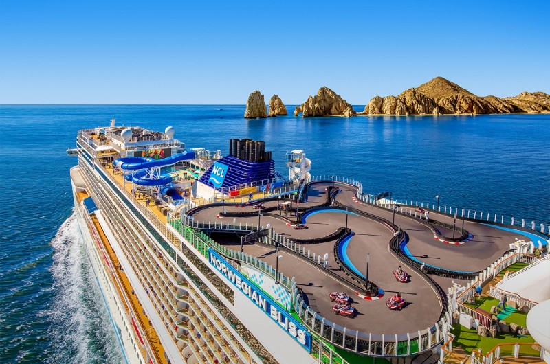 Norwegian Bliss aerial view