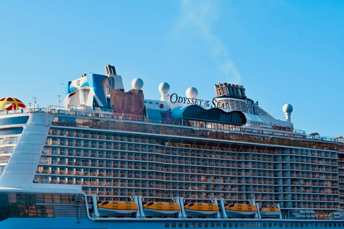 Odyssey of the Seas docked in Santorini, Greece