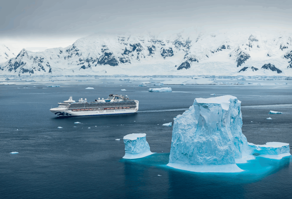 Princess Cruises sailing in Antarctica