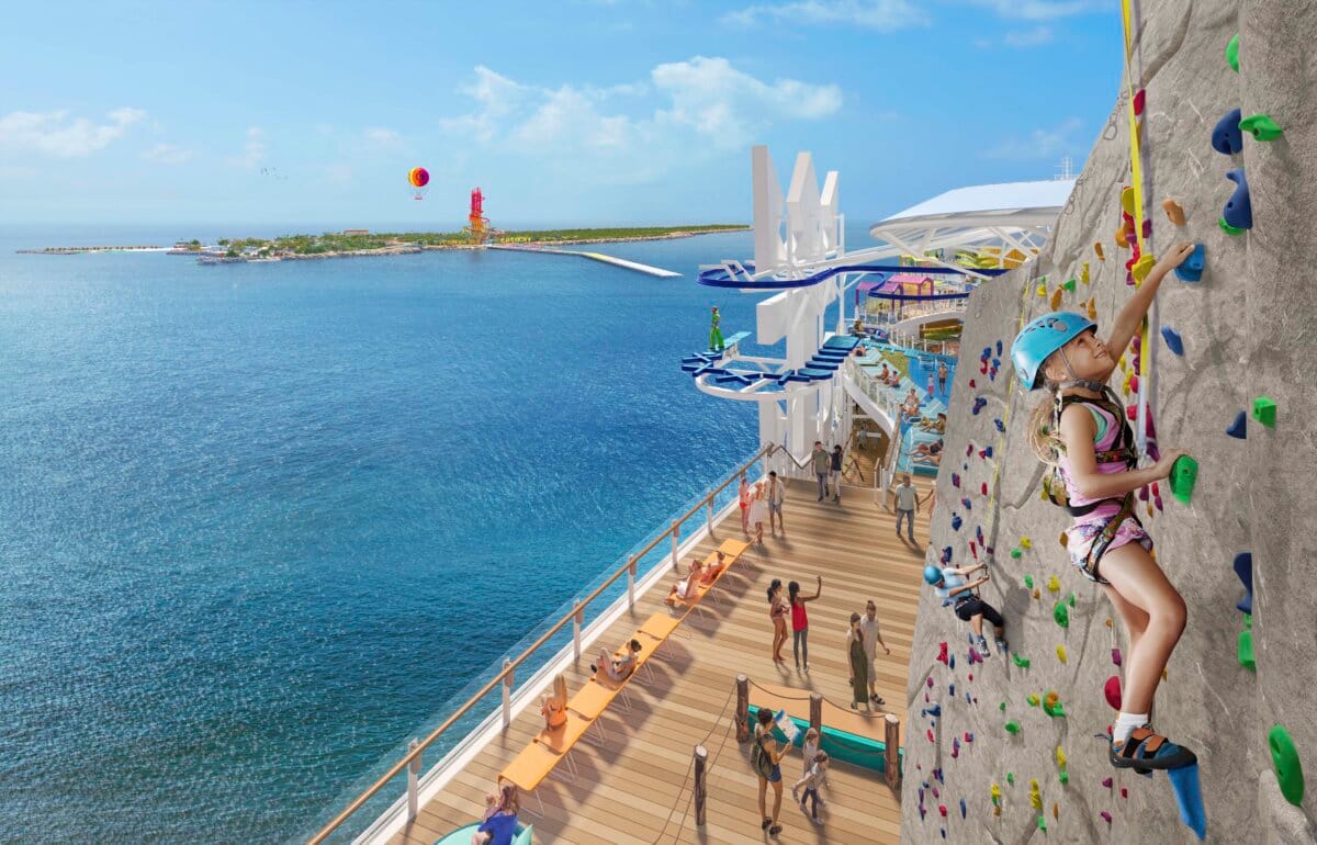 Royal Caribbean rock climbing wall