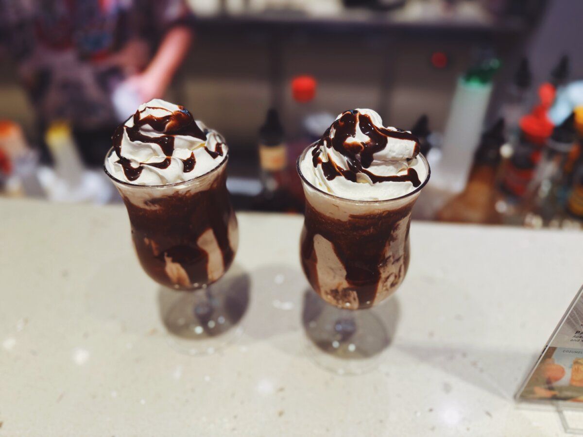 Two mudslide cocktails