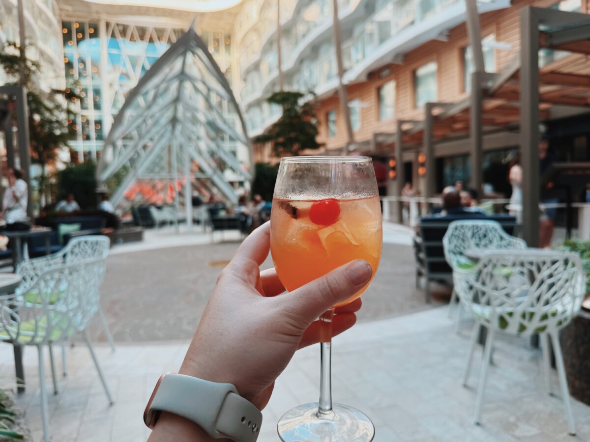 Fruity cocktail in Royal Caribbean's Central Park