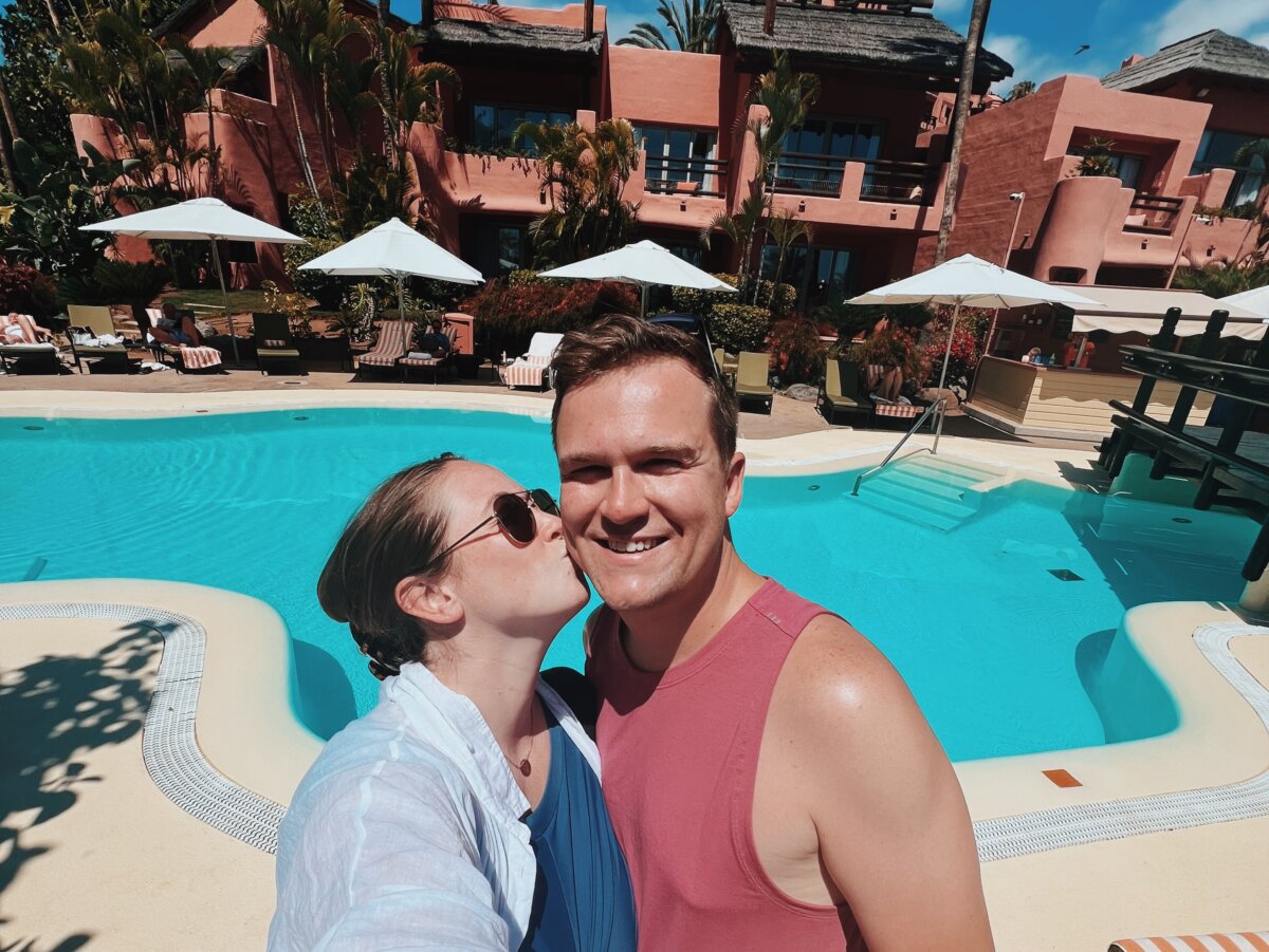 Allie Hubers and husband at Ritz Carlton Abama in Tenerife