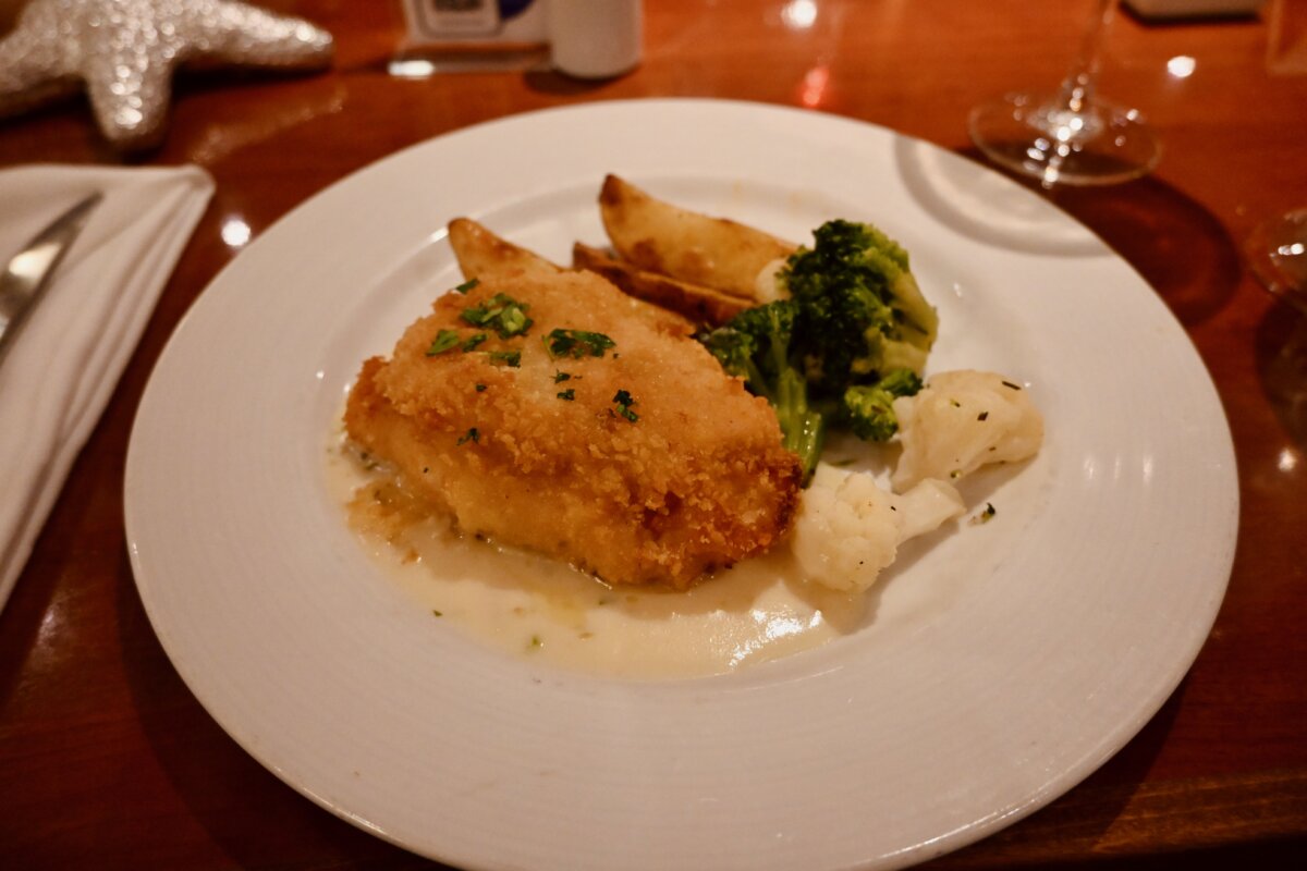 Chicken and broccoli on Carnival Valor