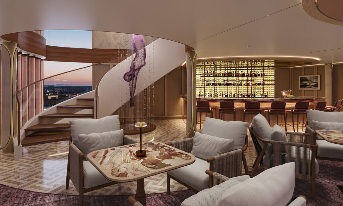 Brand-new lounge on Celebrity River Cruise ship