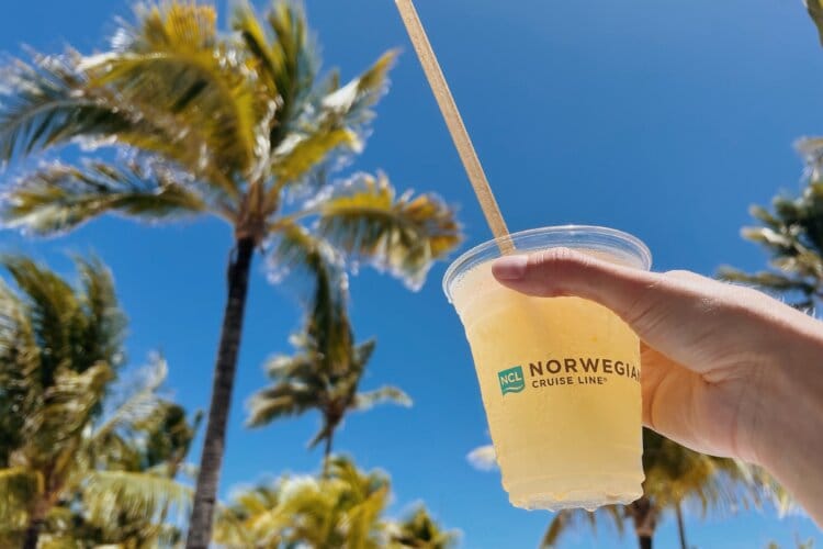 NCL drink at Great Stirrup Cay