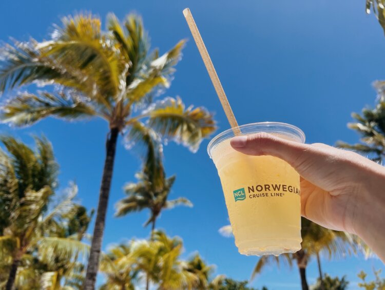 NCL drink at Great Stirrup Cay