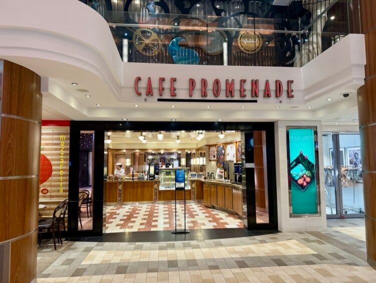 Cafe Promenade on a Royal Caribbean cruise ship