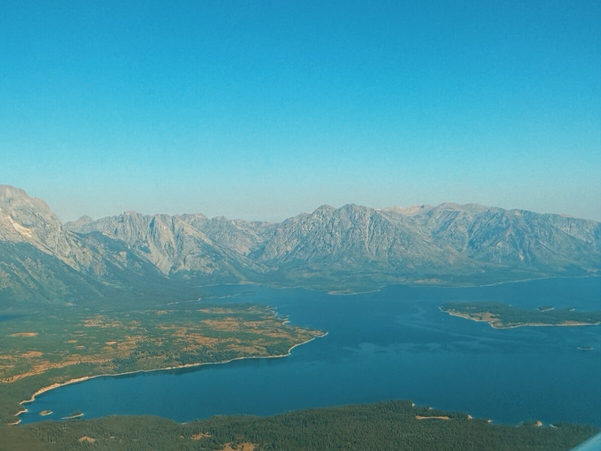 Grand Tetons National Park from an airplane