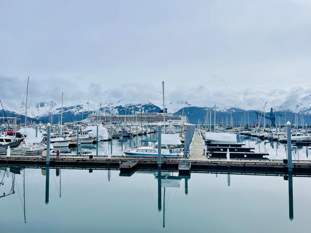 Cruise ships docked in Seward, Alaska