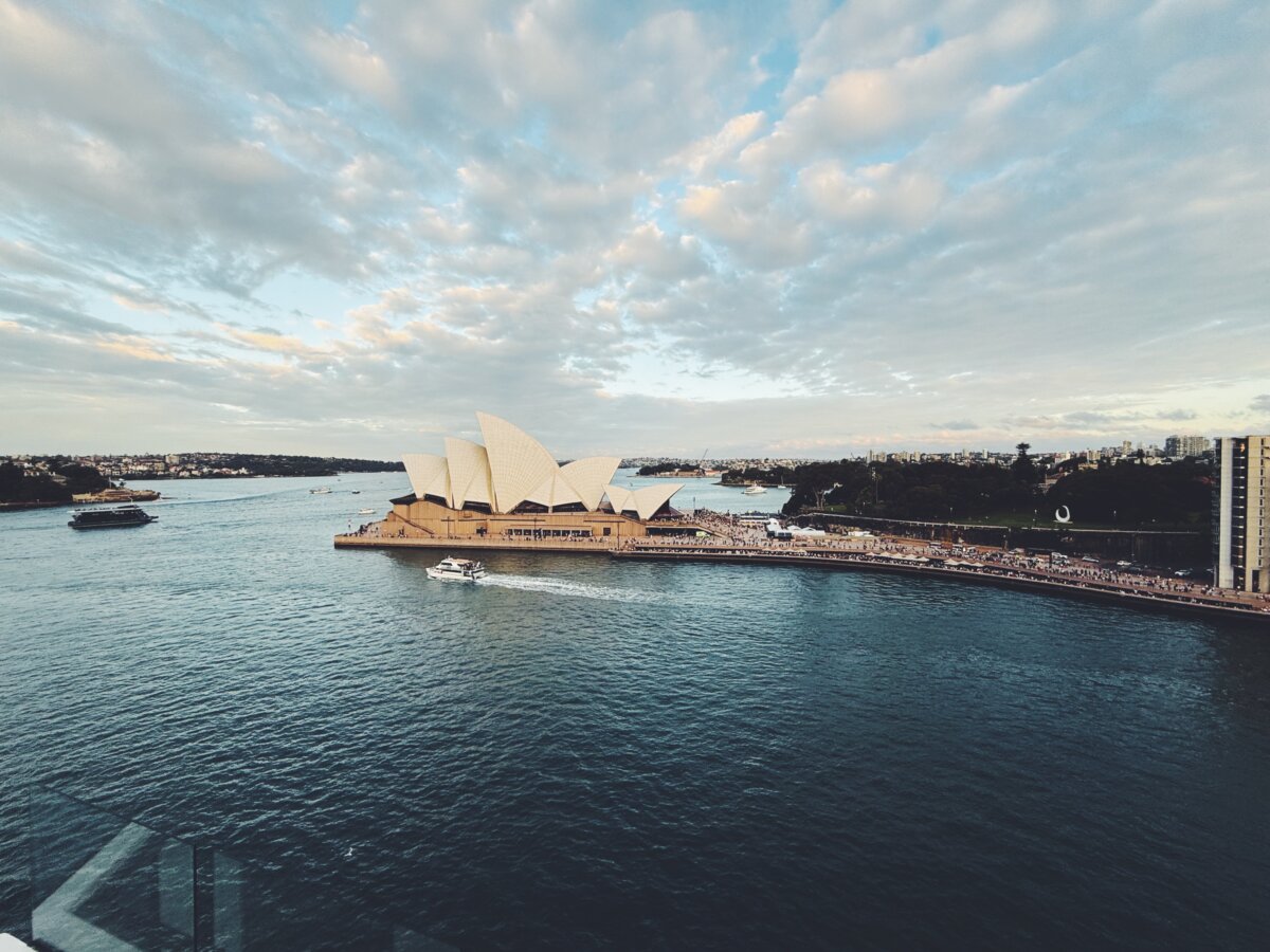 Sydney Opera House during cruise sail away